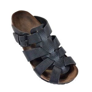 Birkenstock Sandals size 8-8.5, Black 4 Strap open toe